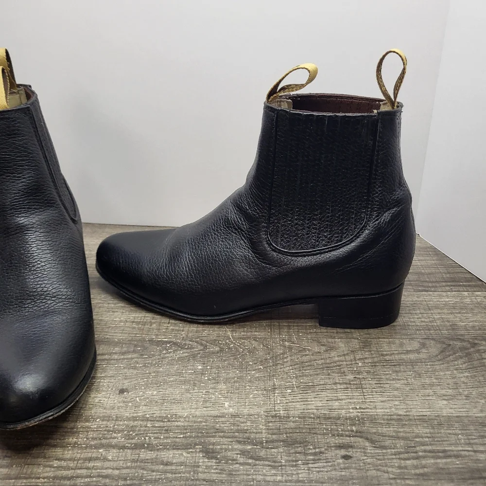 VTG Visconti Ankle Boots Black Leather Chelsea MEX 26.5 US 8